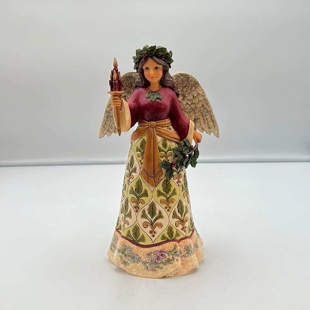 Jim Shore Jolly Holly Days Victorian Angel with Candle